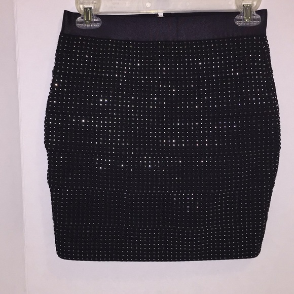 Attention Black with Gold Shimmer Mini Skirt - Picture 1 of 2